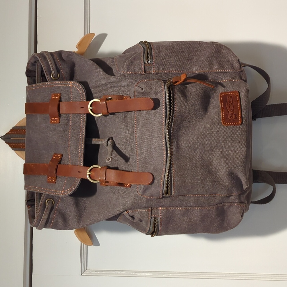 GEARONIC 21L Vintage Look Canvas Backpack Unisex Adult